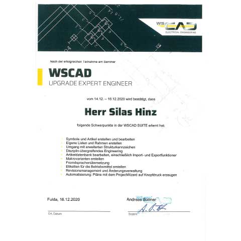 WSCad Upgrade Expert Engineer - Silas Hinz